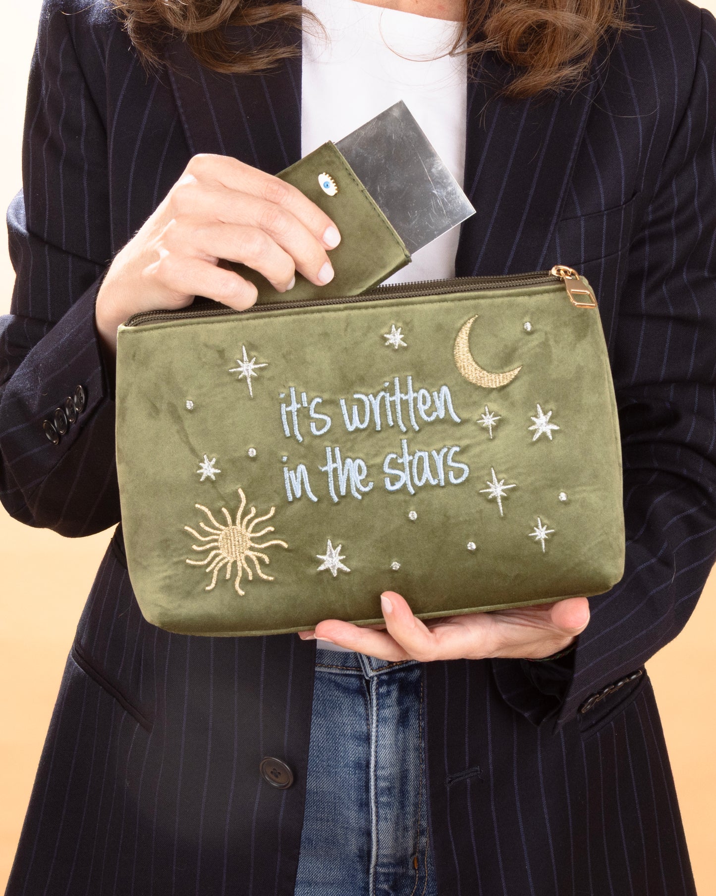 Velvet statement pouch