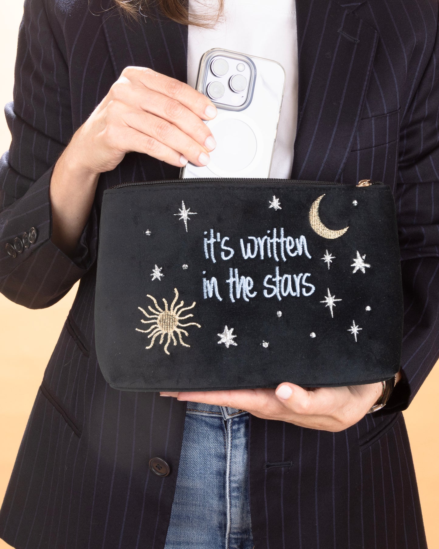 Velvet statement pouch