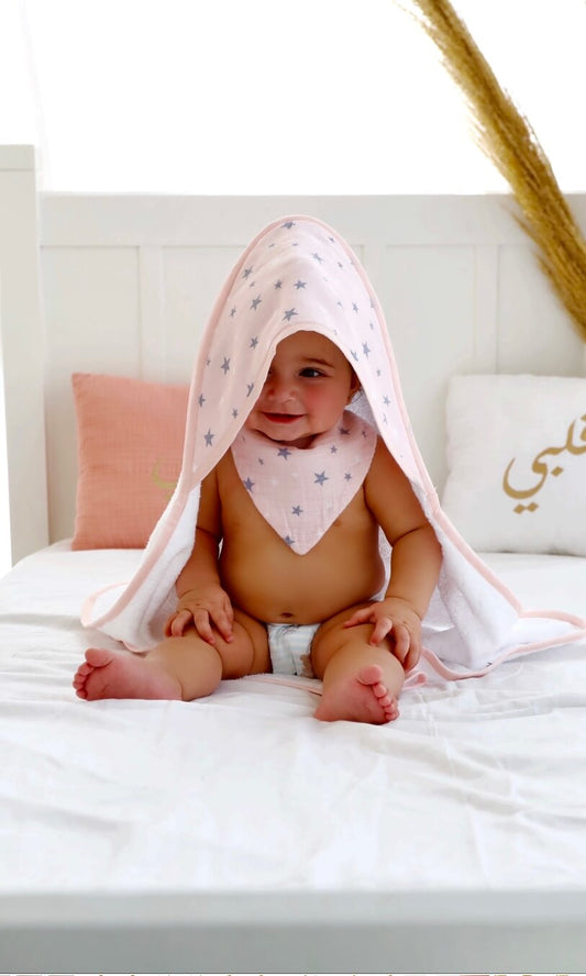 Pink Stars Towel Set